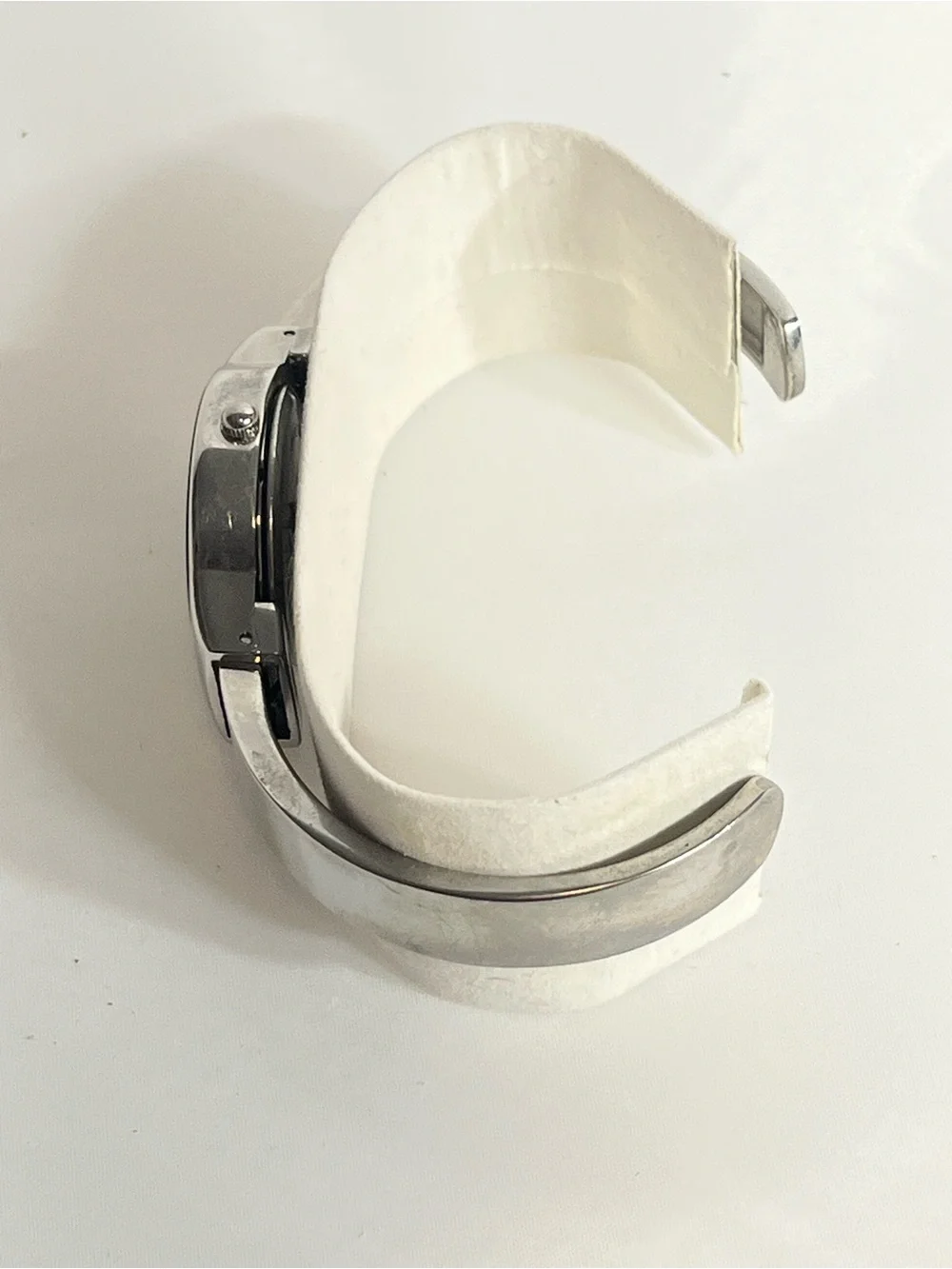 Studio Silver Bracelet Cuff Watch with Black Dial and Band New battery O2